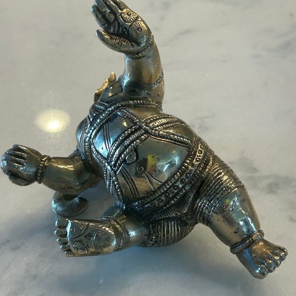 SOLID BRASS - 25.265 OZ. T,  ETCHED ELEPHANT, (INDIA) BEAUTIFUL - Picture 4 of 4